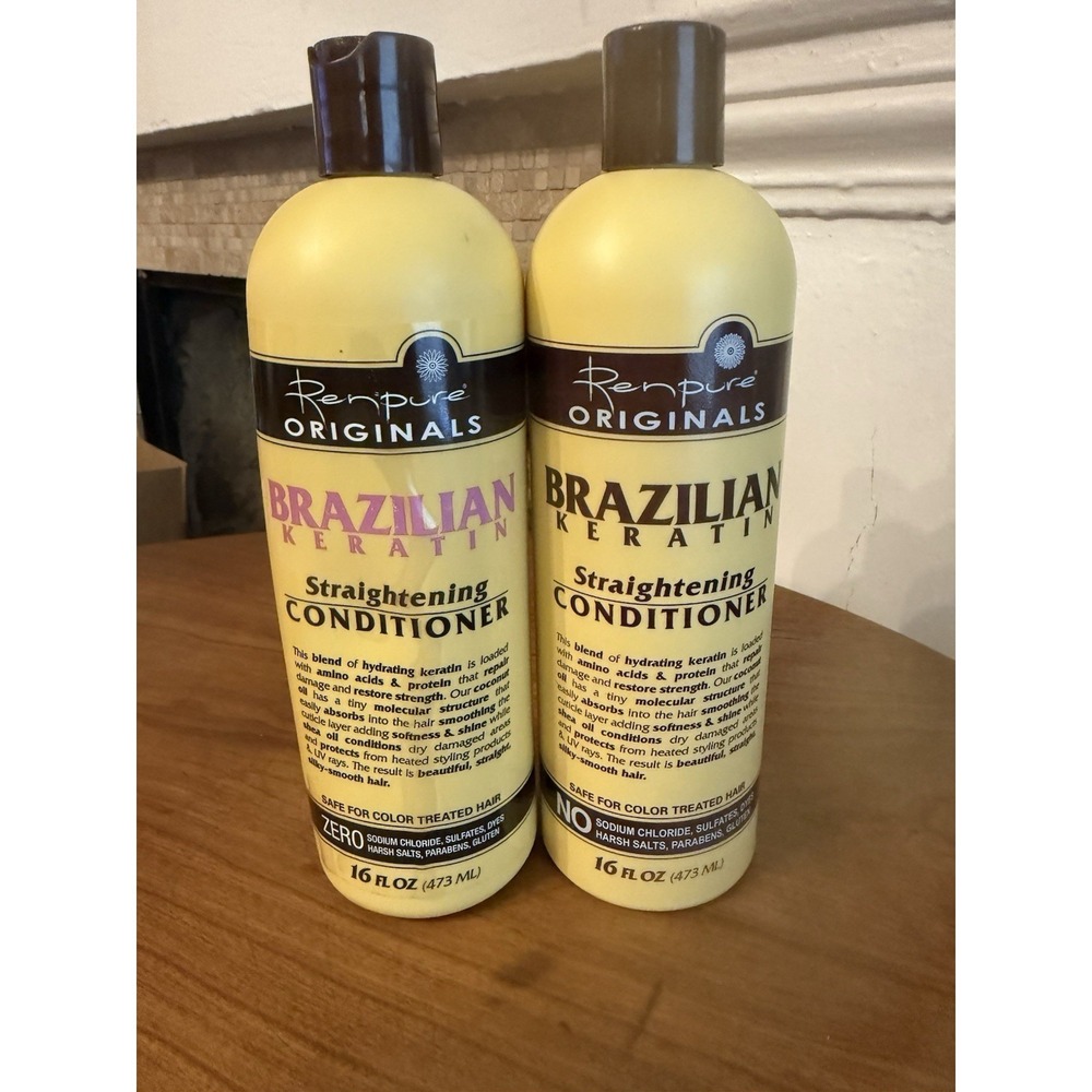 (2) Renpure Originals Brazilian Keratin Straightening Conditioner 16 Oz
